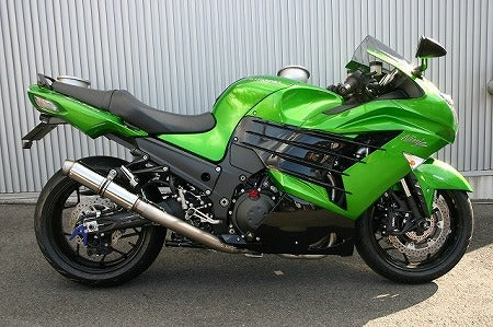 レーシングフルエキゾーストマフラー ショットガンサイレンサー チタンスラッシュエンド ZX-14R'12~15