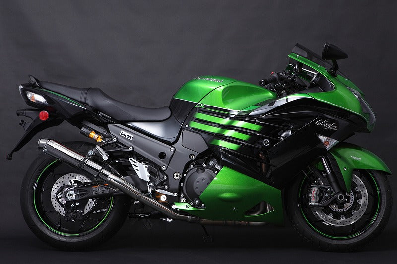 レーシングデュアルスリップオンマフラー ショットガンブラックメッキ チタンパイプ ZX-14R'12~15 RST-14R-SBMC