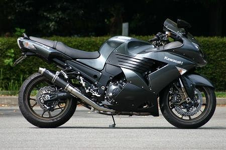 レーシングスリップオンマフラー ショットガンチタン スラッシュ 機械曲 ZZR1400'06~07