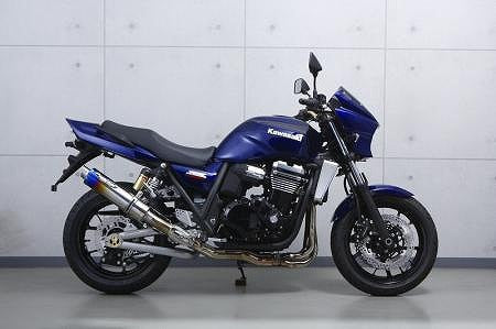 レーシングスリップオンマフラー 焼チタン ステンレスパイプ ZRX1200DAEG