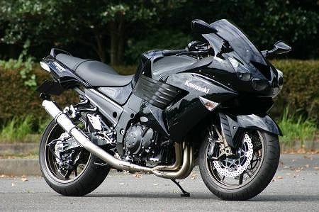 レーシングフルエキゾーストマフラー ショットガンチタンサイレンサー カールエンド ZZR1400/ZX-14