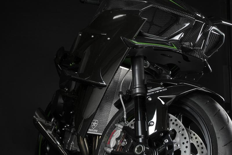 ラジエターコアガード ブラックメッキ Kawasaki Ninja H2/H2R/H2 SX カワサキニンジャ H2/H2R/H2 SX ブラックメッキ