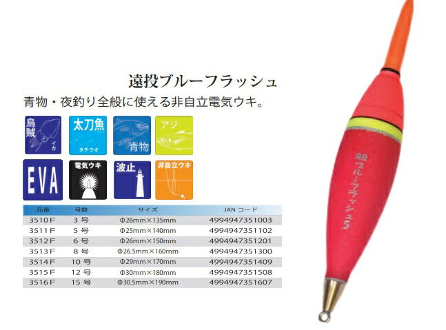 遠投ブルーフラッシュ 3号 φ26×135mm