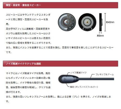 Sound Tech 2 Hands-Free Helmet Speakers 40mm Diameter