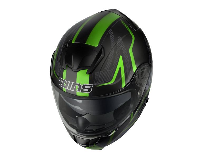 FF-COMFORT GT-Z Full-Face Helmet Matte Black x Green