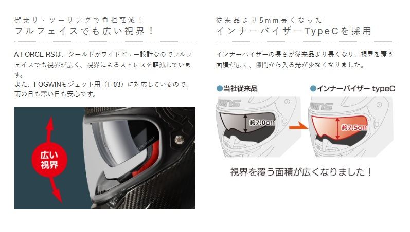 A-FORCE RS フルフェイス ヘルメット タイプC カーボン