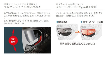 A-FORCE RS FLASH Full Face Helmet Type C Carbon x Alumite Blue