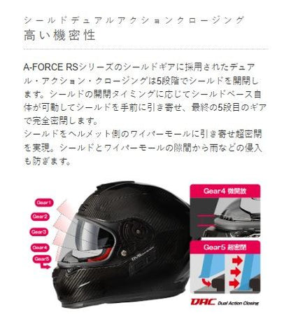 A-FORCE RS JET Helmet Type C Carbon (Red Interior)