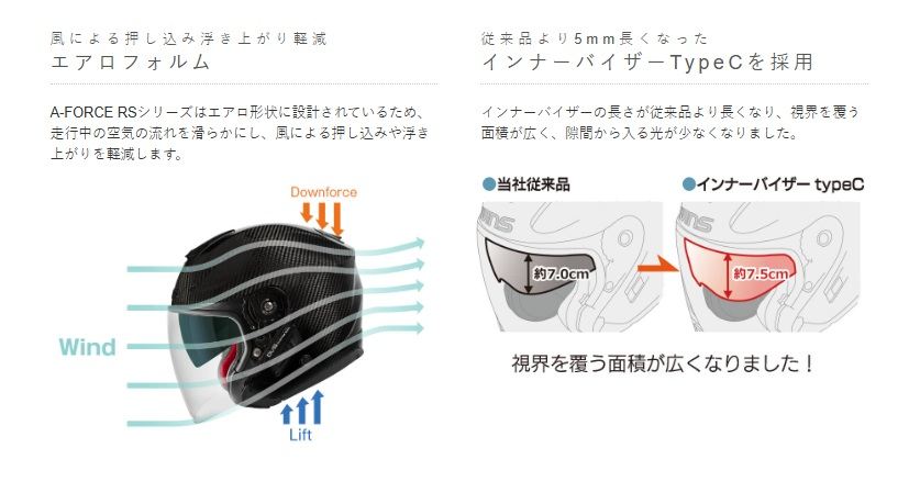 A-FORCE RS JET Helmet Type C Carbon (Red Interior)