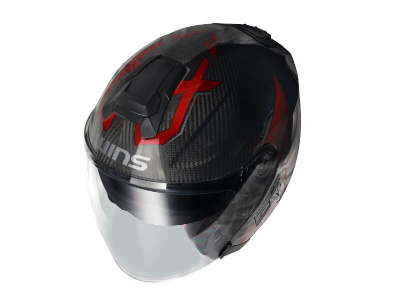 A-FORCE RS JET FLASH Jet Helmet Type C Carbon x Iron Red