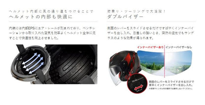 A-FORCE RS JET FLASH Jet Helmet Type C Carbon x Iron Red