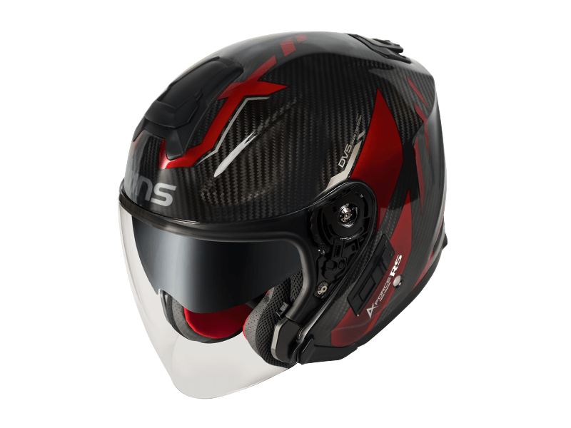 A-FORCE RS JET FLASH Jet Helmet Type C Carbon x Iron Red