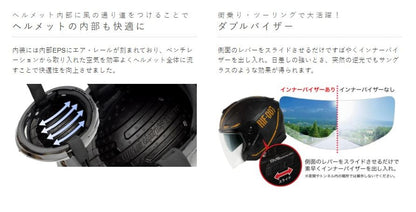 G-FORCE SS JET STEALTH ジェット ヘルメット タイプC 10/アイアンレッド×ブラック