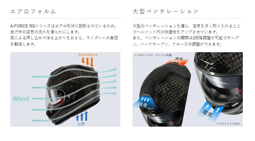 A-FORCE RS 12K フルフェイス ヘルメット タイプC 12Kカーボン