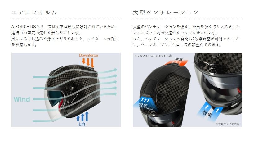A-FORCE RS JET 12K Jet Helmet Type C 12K Carbon