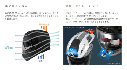 G-FORCE SS MONSTER Full Face Helmet Type C 04/Black x White