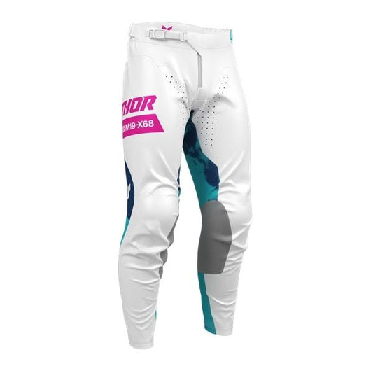 キッズ LAUNCH BLEACH MXパンツ ホワイト/アクア