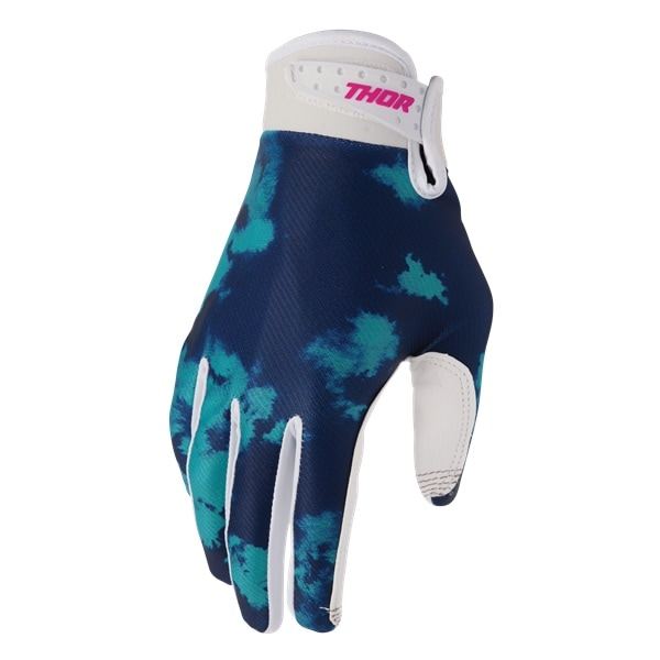 Kids' LAUNCH BLEACH MX Gloves White/Aqua
