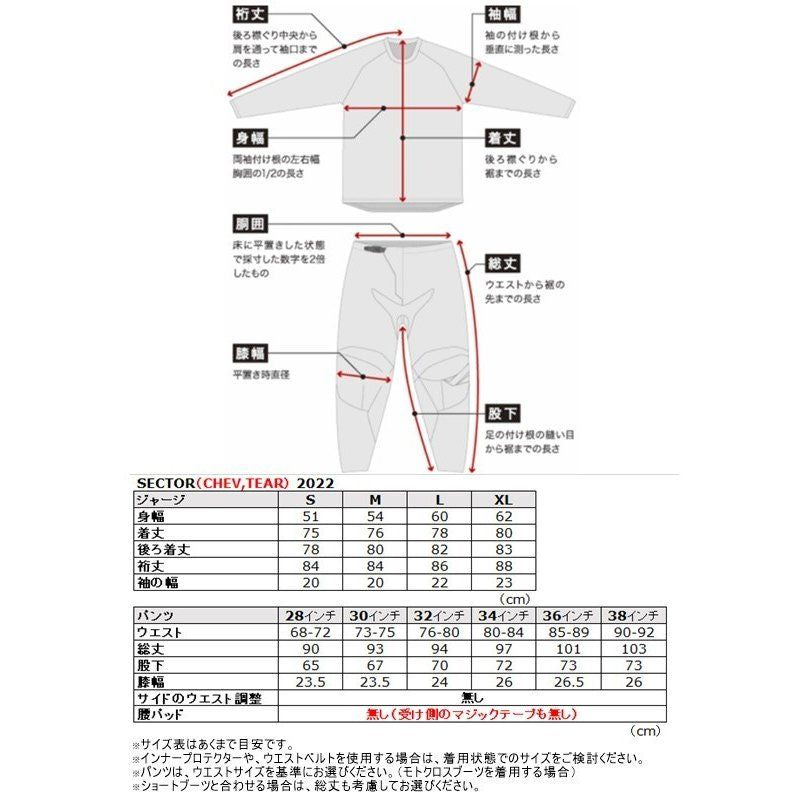 MXパンツ SECTOR CHEV チャコール/レッドオレンジ