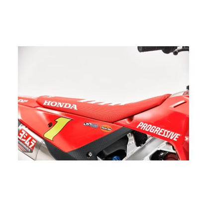 Throttle Jockey リブ付きシートカバー レッド（ホワイトリブ）CRF250R '22-26/450R '21-26