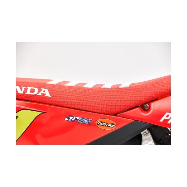 Throttle Jockey リブ付きシートカバー レッド（ホワイトリブ）CRF250R '22-26/450R '21-26