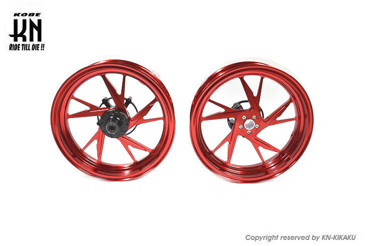 MOS 鍛造アルミホイール前後セット FF-05 レッド マジェスティS SMAX フォース