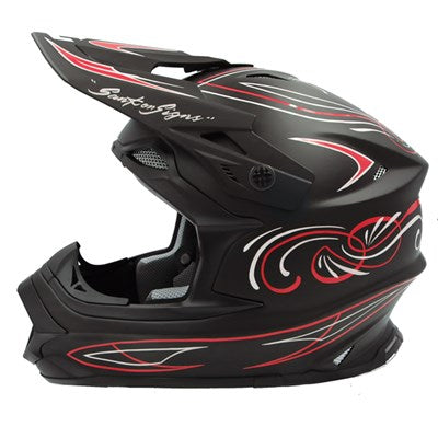 MadJumper 2 Solid Matte Black Pinstripe Straight Curly Red/White