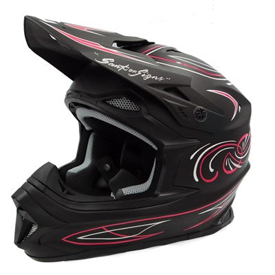 MadJumper 2 Solid Matte Black Pinstripe Straight Curly Red/White