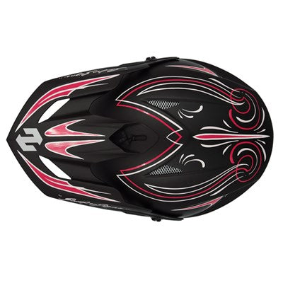 MadJumper 2 Solid Matte Black Pinstripe Straight Curly Red/White