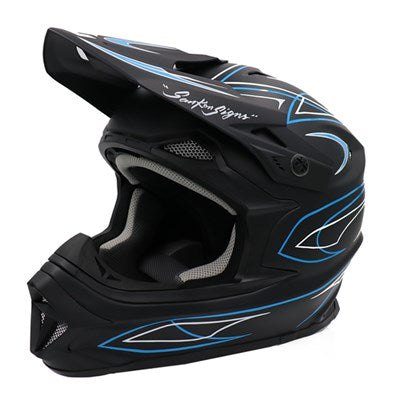 Mad Jumper 2 Solid Matte Black Pinstripe Straight Blue/White