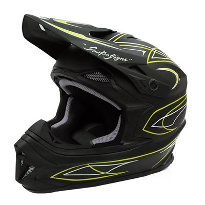 MadJumper2 Solid Matt Black Pinstripe Straight Yellow/White
