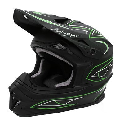 Mad Jumper 2 Solid Matte Black Pinstripe Straight Green/White