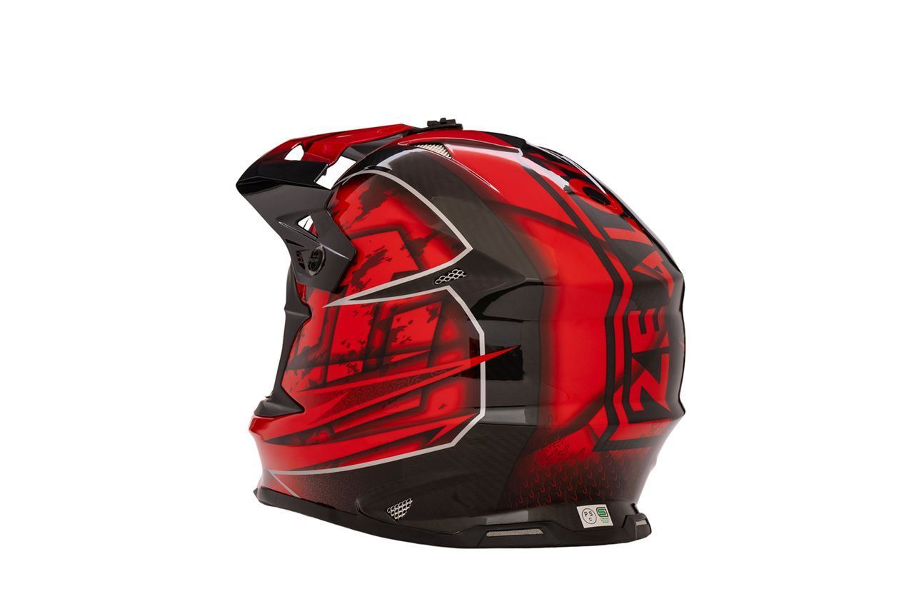 マッドジャンパー2 オフロード用ヘルメット カーボンハイブリッドスタンダード グラフィックレッド